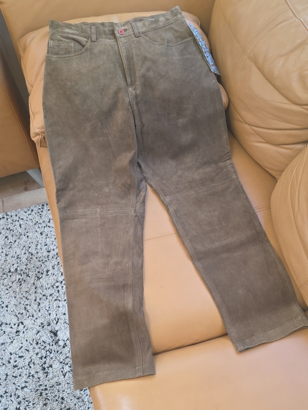 Brandon Thomas Brown Suede Pants